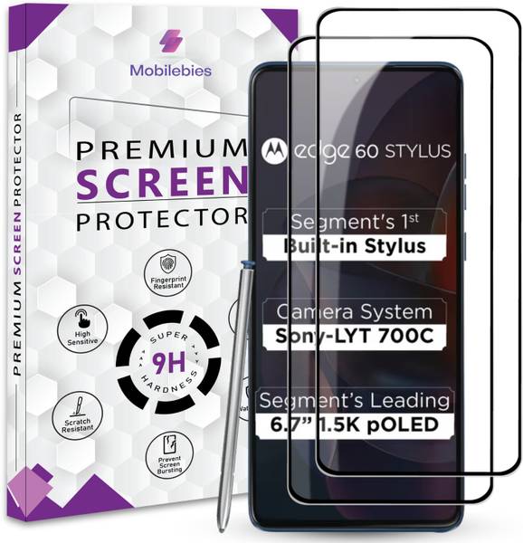 Mobilebies Tempered Glass Guard for Motorola Edge 60 Stylus Premium Screen Protector Guard with Easy Installation Kit