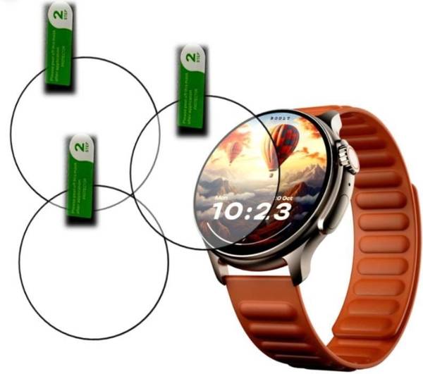 KHWABEEDA Tempered Glass Guard for BOULT CROWN R PRO 2 1.43 SMART WATCH TEMPERED GLASS (PACK OF 3)