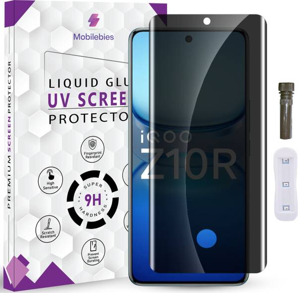 Mobilebies Tempered Glass Guard for iQOO Z10R 5G Advanced HD+ UV Privacy Screen Protector Guard with Easy Installation Kit