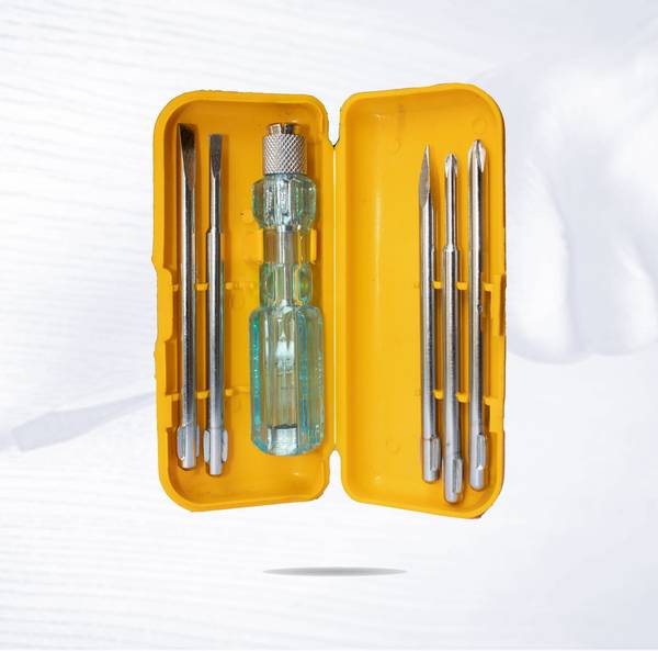 Hillgrove 5 in 1 All-Purpose Repair Screw Driver Tool Kit with Neon Bulb Combination Screwdriver Set