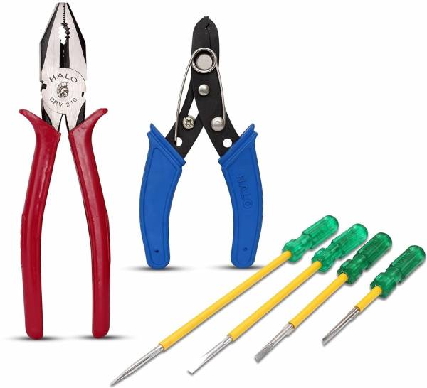 Picvel Multipupose (Pack of 6) Home office use Plier+wire cutter+4 sizes screwdrivers Combination Screwdriver Set