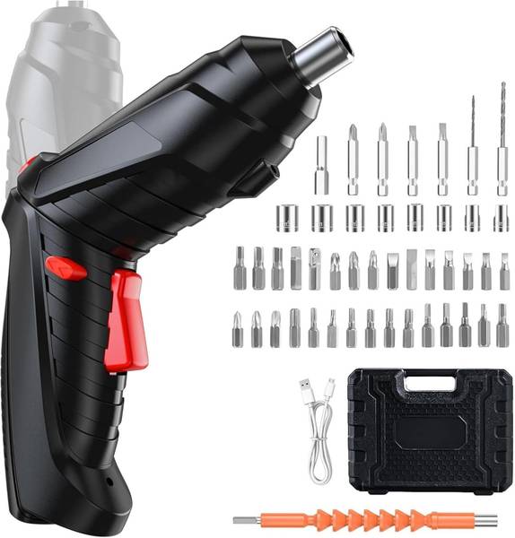 Xydrozen Metal Electric Screwdriver with 47 pcs Screwdriver Bit Set Combination Screwdriver Set
