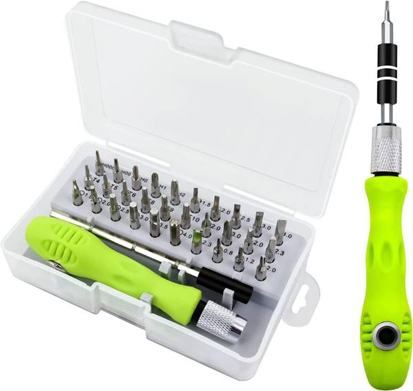Loyalmart 32 in 1 Mini Screwdriver Bits Set with Magnetic Flexible Extension Rod Combination Screwdriver Set