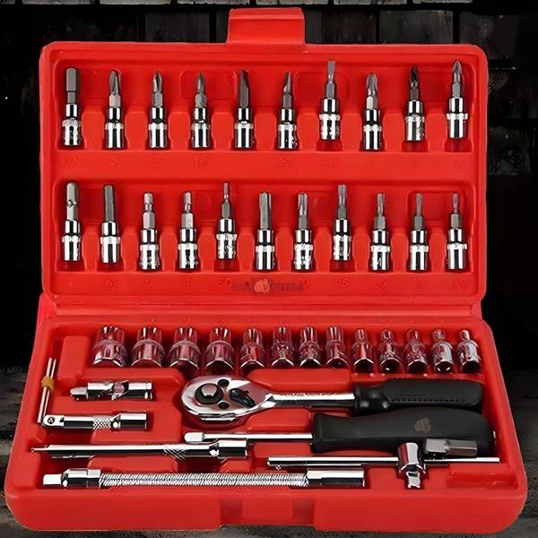Flipkart SmartBuy 46 Pcs Socket for Repair All Size Tool Kit Goti Pana, Perfect for DIY Enthusiast Combination Screwdriver Set