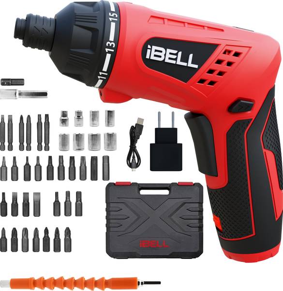 iBELL Cordless Rechargeable Electric Screwdriver MS06-16, 3.6V, 3.5Nm, Li-Ion 1500mAh, Combination Screwdriver Set