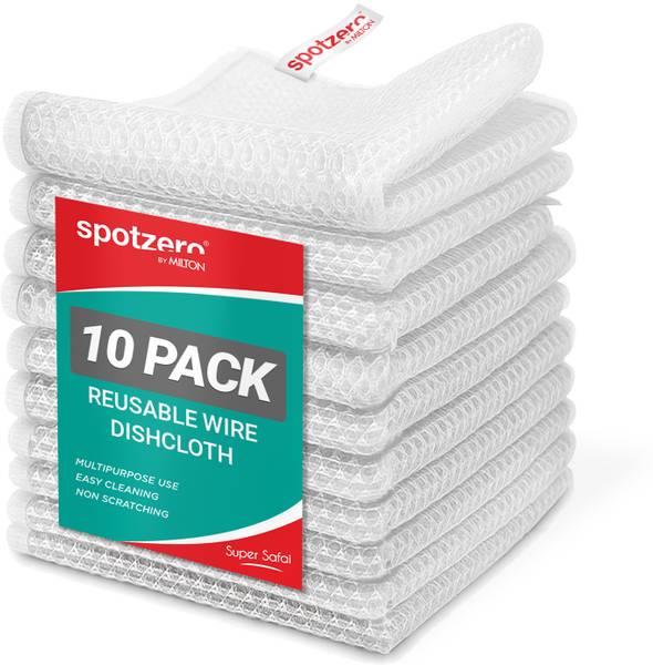 Spotzero by Milton Non Scratch Steel Wire Scrubber for Kitchen, Household | Silver | Stainless Steel Scrub