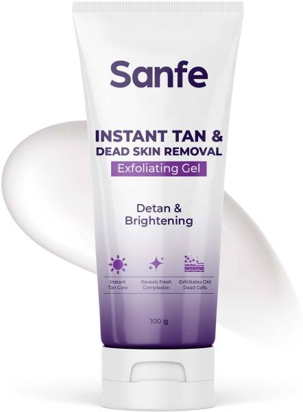 Sanfe Instant Tan & Dead Skin Removal Exfoliating Gel & Scrub, Detan & Brightening Scrub