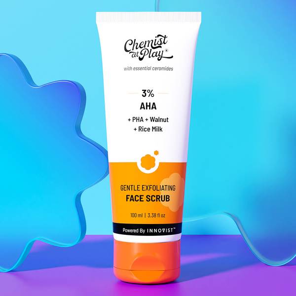 Chemist at Play Gentle Exfoliating Face Scrub - Removes Dead Skin & Blackheads | Detan & Glow Scrub
