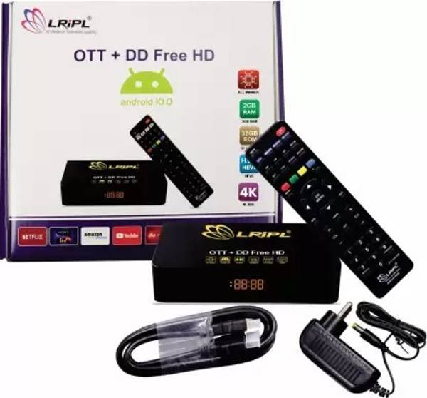 SAYENY 2-in-1 Smart Hybrid TV Box with DD Free Dish HD (OTT+DVB S2) 2GB RAM,32GB ROM Media Streaming Device
