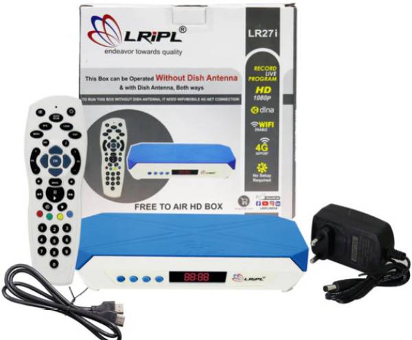 LRIPL HD MPEG-4 DD Free Set Top Box | USB & HDMI Port | (ScreenCast & YouTube by WiFi) Media Streaming Device