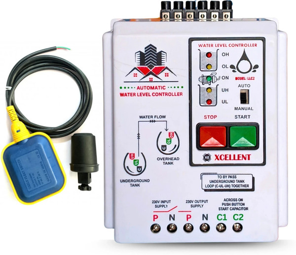 MICROTAIL Fully Automatic Water Level Controller for submersible multi capacitors starter Wired Sensor Security System