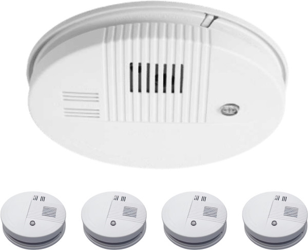 Geld Tech Smoke Alarms Sensor |fire-detecting sensor | Pack of 5 Wired Sensor Security System
