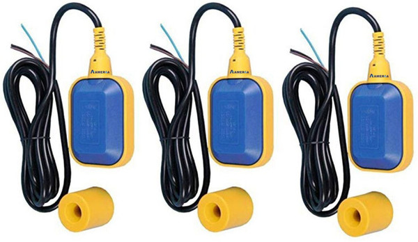 Aameria 250v Waterproof Cable Float Switch Micro Switch Based Liquid Fluid Water Level Controller Float Switch/Water Level Regulator/ Liquid Switch With Adjustable Stopper Weight for Tank Pump Water Tank Square Head Cable Floating Switch Automatic Water Level Controller NO/NC Magnetic Sensor Floaty (Pack of 3pc) Wired Sensor Security System Wired Sensor Security System