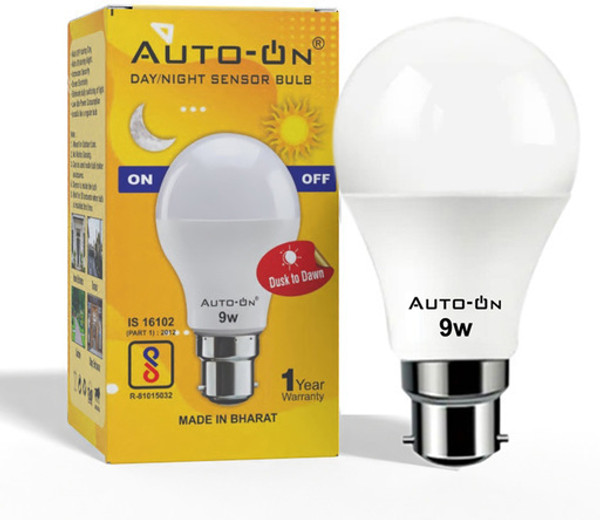 auto-on Day/Night Sensor LED Bulb 9W Wired Sensor Security System
