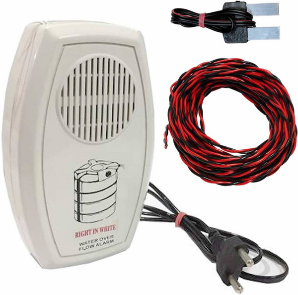 CraftQua Water Tank Overflow Sensor Alarm Loud Voice Sound with 15mtr Connecting Wire DIY Wired Sensor Security System