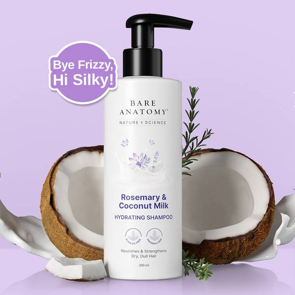 BARE ANATOMY Hydrating Shampoo with Rosemary & Coconut Milk for Smooth & Silky Hair