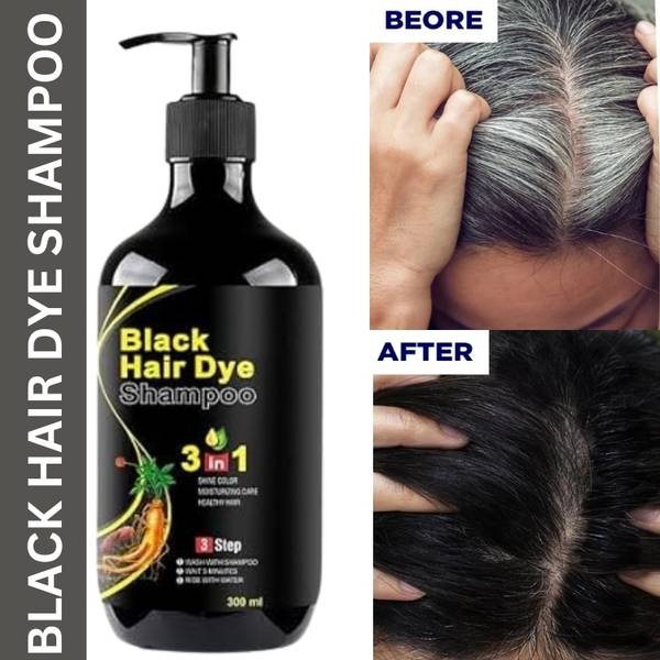 blestaaa essentialss Black Hair Dye Shampoo 3 In 1 Quality Enriched with Organic Shampoo FOR WOMEN