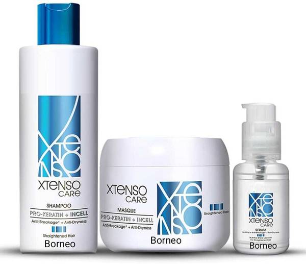 Borneo Xtenso Care Shampoo + mask + Serum Straightened Hair (250ml + 196gm + 50ml)|