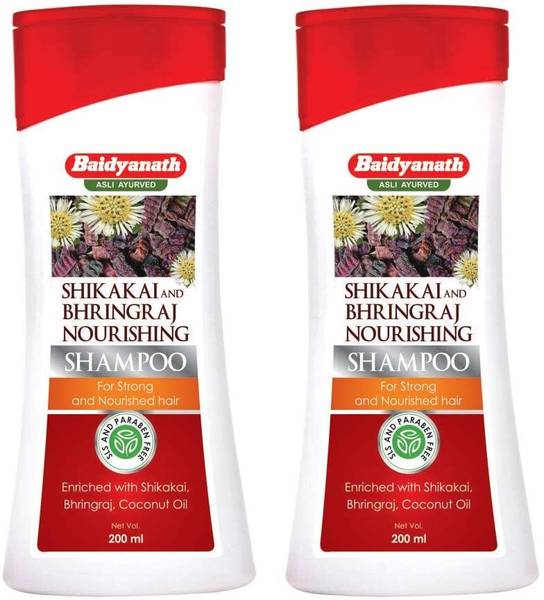 Baidyanath Shikakai and Bhringraj Nourishing Shampoo 200 ML (Pack of 2) Strong Hair Shampoo