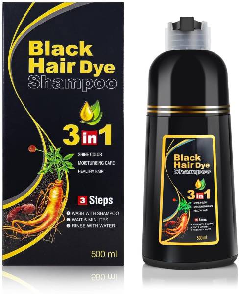 AFFLANO 3 in 1 Herbal Hair Dye Black for Women & Men 100% Coverage Shampoo