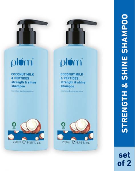 Plum Coconut Milk & Peptides strength & shine shampoo | Smoothens strands | Pack of 2