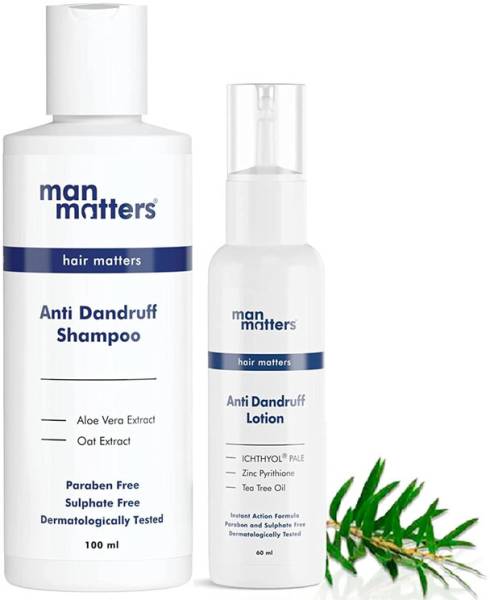 Man Matters Anti Dandruff Kit for Men |Dandruff Shampoo 100ml |Dandruff Removal Lotion 60ml