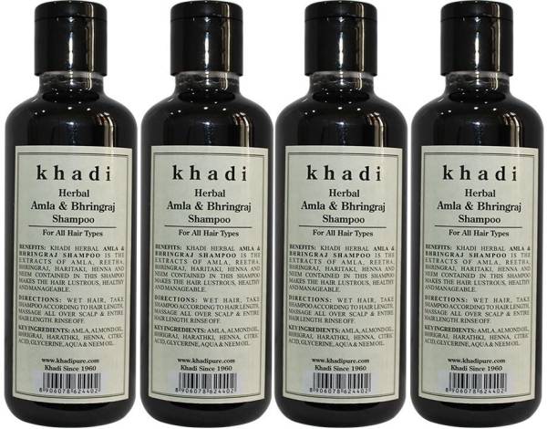 Khadi Herbal Drontika Herbal Amla & Bhringraj shampoo ( pack of 4)