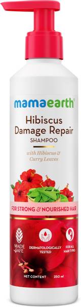 Mamaearth Hibiscus Damage Repair Shampoo With Hibiscus & Curry Leaves for Strong & Hair