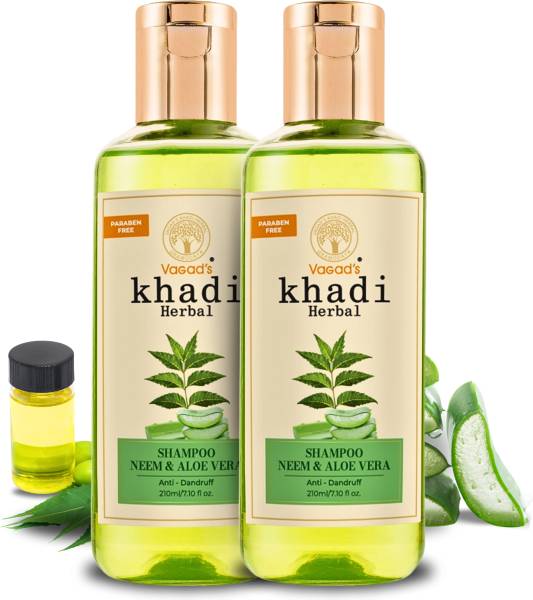 vagad's khadi Herbal Neem and Aloe Vera Shampoo | Anti Dandruff | Parabens, Silicon Free