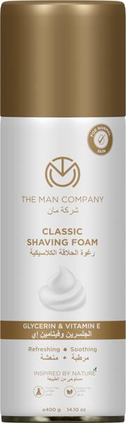 THE MAN COMPANY Classic Shaving Foam for Men | Enriched with Glycerine & Vitamin E