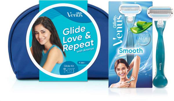 GILLETTE Venus Hair Removal Razor with Aloe Extracts + Beauty Pouch for Women
