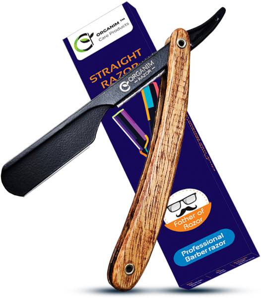 Organim care products Straight Edge Wooden Barber Stainless Steel Sliding Shaving Razor