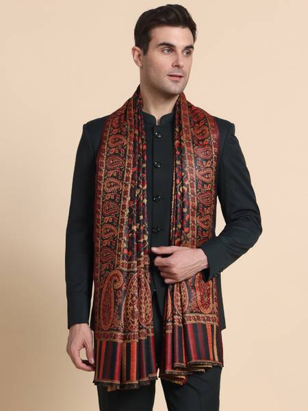 WEAVERS VILLA Acrylic, Wool Woven Men Shawl