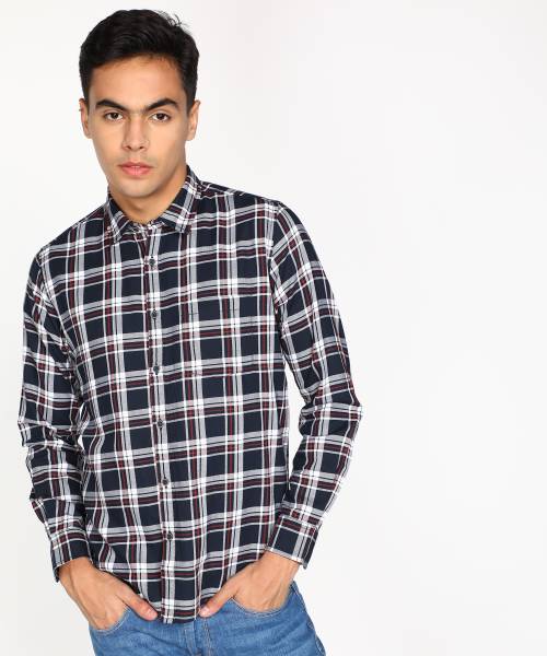 Pepe Jeans Men Checkered Casual Blue Shirt