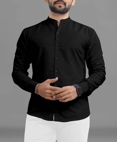 RAHUL LOOK Men Solid Casual Black Shirt