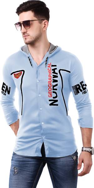 Plus91 Men Checkered Casual Light Blue Shirt - Price History