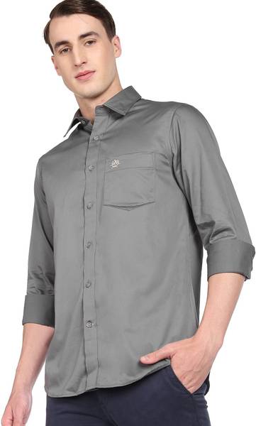 U.S. POLO ASSN. Men Solid Casual Grey Shirt