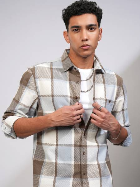 HIGHLANDER Men Checkered Casual Multicolor Shirt