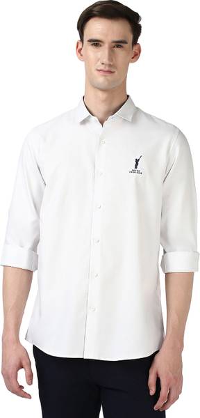 PETER ENGLAND Men Self Design Casual Grey Shirt