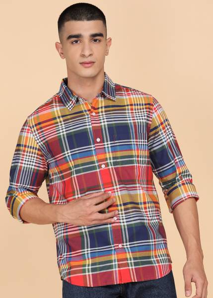 United Colors of Benetton Men Checkered Casual Red Shirt