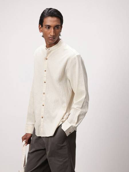 ether Men Solid Casual White Shirt