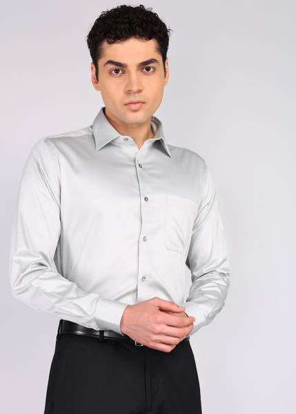 Raymond Men Solid Formal Grey Shirt