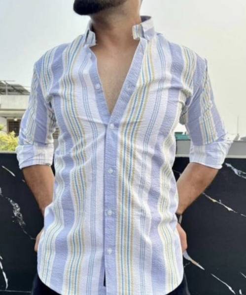 JACKBELLA Men Striped Casual Multicolor Shirt