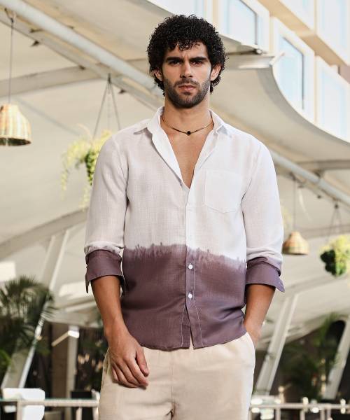 CAMPUS SUTRA Men Color Block Casual Brown Shirt