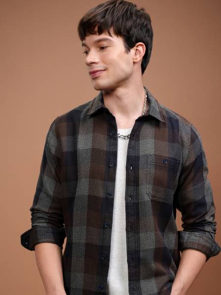 HIGHLANDER Men Checkered Casual Multicolor Shirt