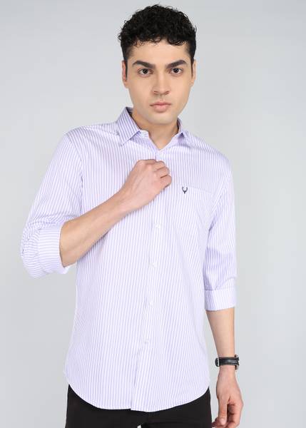 Allen Solly Men Solid Casual Purple Shirt