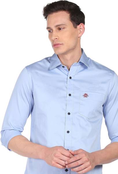 U.S. POLO ASSN. Men Solid Casual Blue Shirt