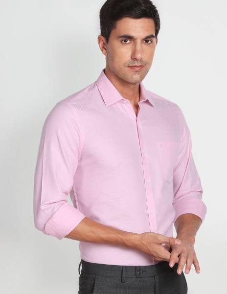 ARROW Men Printed Formal Pink Shirt