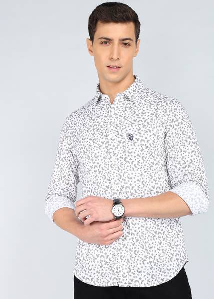 U.S. POLO ASSN. Men Printed Casual Beige Shirt