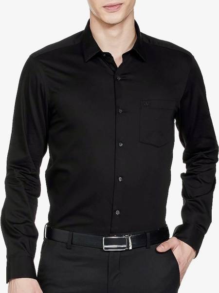 Voot Premium Men Solid Formal Black Shirt